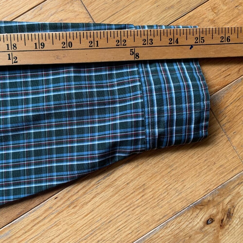 Vintage Bugle Boy Jean Company Plaid & Solid Button-Up Shirt | Size L - Picture 9 of 10